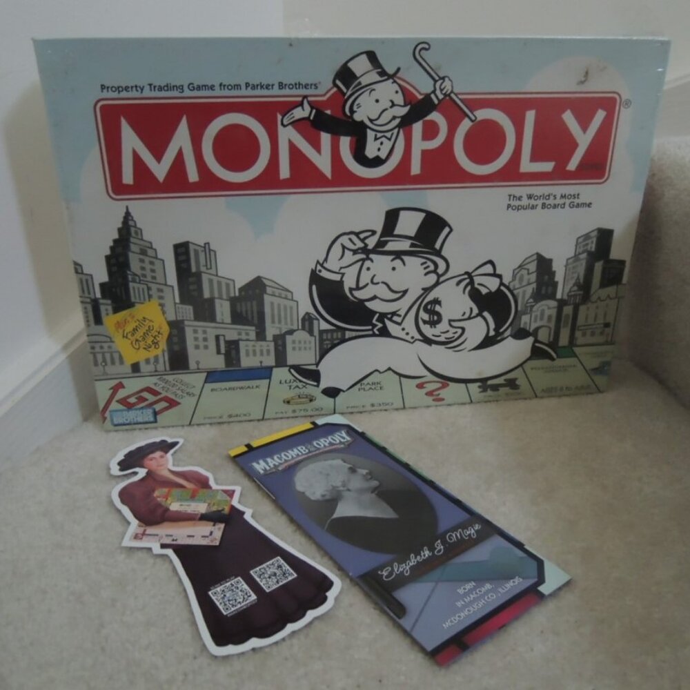 Monopoly Board Game by Parker Brothers + Inventor of Monopoly Souvenir Brochures